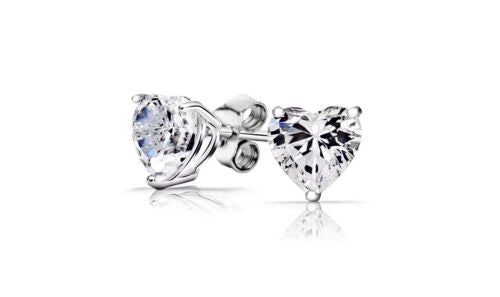 925 Sterling Silver CZ Stud Earrings Cubic Zirconia 5PC Earrings Set